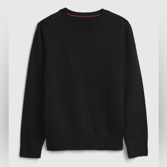 GAP Kids 100% Organic Cotton V-Neck Sweater - Black - Picture 2 of 6